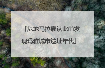 危地马拉确认此前发现玛雅城市遗址年代