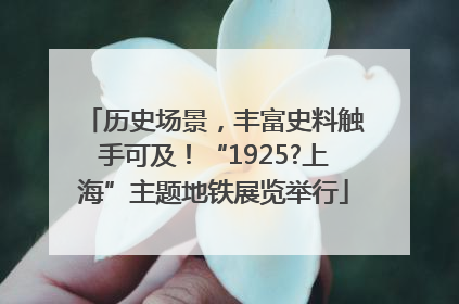历史场景，丰富史料触手可及！“1925?上海”主题地铁展览举行