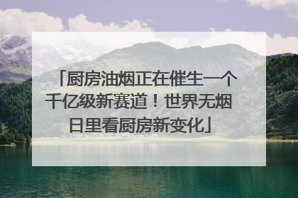 厨房油烟正在催生一个千亿级新赛道！世界无烟日里看厨房新变化