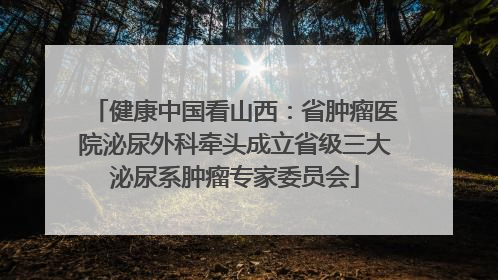 健康中国看山西：省肿瘤医院泌尿外科牵头成立省级三大泌尿系肿瘤专家委员会