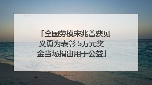 全国劳模宋兆普获见义勇为表彰 5万元奖金当场捐出用于公益