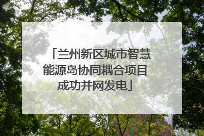 兰州新区城市智慧能源岛协同耦合项目成功并网发电