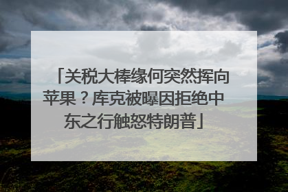 关税大棒缘何突然挥向苹果？库克被曝因拒绝中东之行触怒特朗普