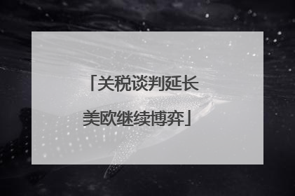 关税谈判延长 美欧继续博弈