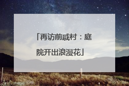 再访前戚村：庭院开出浪漫花