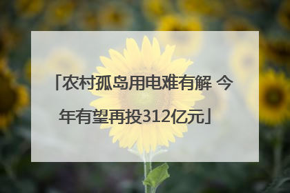 农村孤岛用电难有解 今年有望再投312亿元
