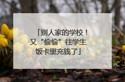 别人家的学校！又“偷偷”往学生饭卡里充钱了