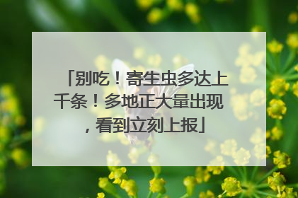 别吃！寄生虫多达上千条！多地正大量出现，看到立刻上报