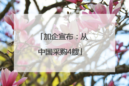 加企宣布：从中国采购4艘