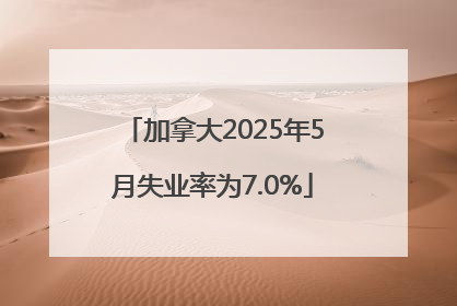 加拿大2025年5月失业率为7.0%
