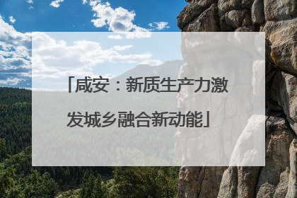 咸安：新质生产力激发城乡融合新动能