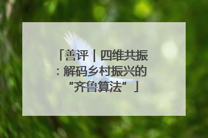善评｜四维共振：解码乡村振兴的“齐鲁算法”
