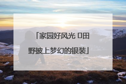 家园好风光 ⎮田野披上梦幻的银装