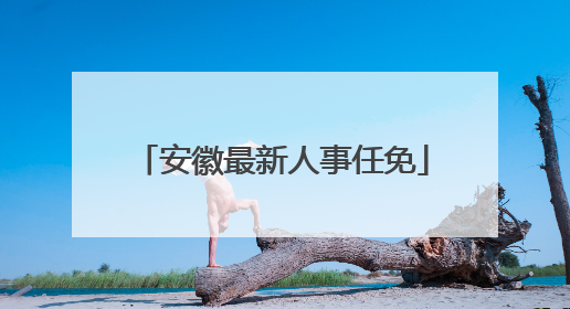 安徽最新人事任免