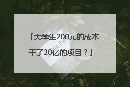 大学生200元的成本干了20亿的项目？