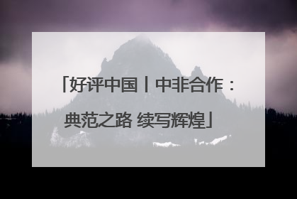 好评中国丨中非合作：典范之路 续写辉煌