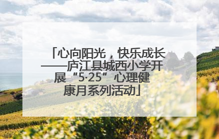 心向阳光，快乐成长——庐江县城西小学开展“5·25”心理健康月系列活动