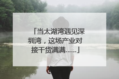 当太湖湾遇见深圳湾，这场产业对接干货满满……