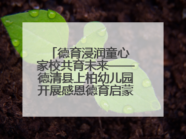 德育浸润童心 家校共育未来——德清县上柏幼儿园开展感恩德育启蒙讲座活动