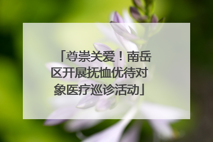 尊崇关爱！南岳区开展抚恤优待对象医疗巡诊活动