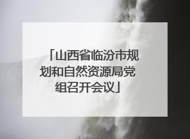 山西省临汾市规划和自然资源局党组召开会议