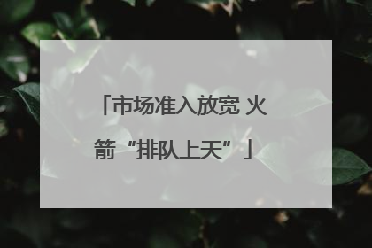市场准入放宽 火箭“排队上天”