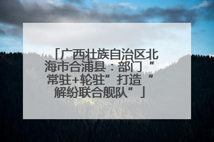 广西壮族自治区北海市合浦县：部门“常驻+轮驻”打造“解纷联合舰队”