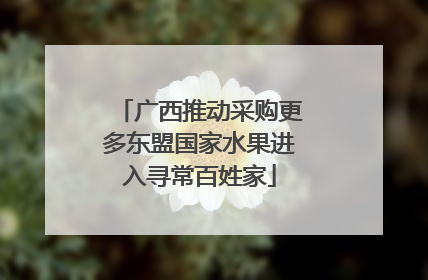 广西推动采购更多东盟国家水果进入寻常百姓家