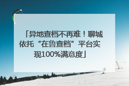 异地查档不再难！聊城依托“在鲁查档”平台实现100%满意度