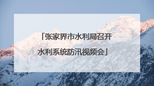 张家界市水利局召开水利系统防汛视频会