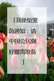 我使馆紧急通知：请中国公民做好撤离准备