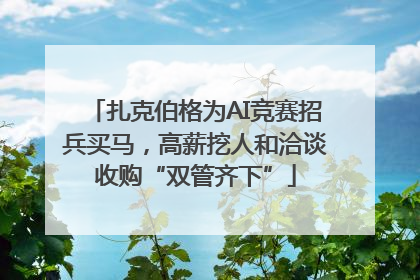 扎克伯格为AI竞赛招兵买马，高薪挖人和洽谈收购“双管齐下”