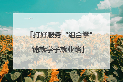 打好服务“组合拳” 铺就学子就业路