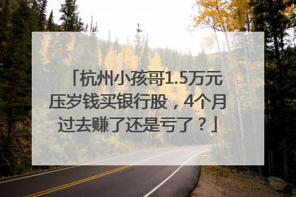 杭州小孩哥1.5万元压岁钱买银行股，4个月过去赚了还是亏了？