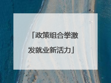 政策组合拳激发就业新活力