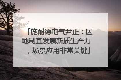 施耐德电气尹正：因地制宜发展新质生产力，场景应用非常关键