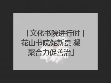 文化书院进行时｜花山书院促新景 凝聚合力促善治