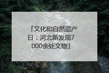 文化和自然遗产日：河北新发现7000余处文物