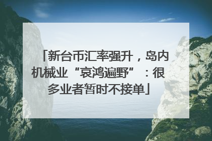新台币汇率强升，岛内机械业“哀鸿遍野”：很多业者暂时不接单