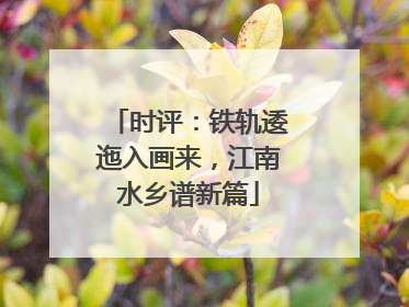 时评：铁轨逶迤入画来，江南水乡谱新篇