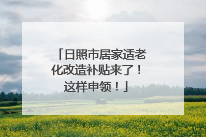 日照市居家适老化改造补贴来了！这样申领！