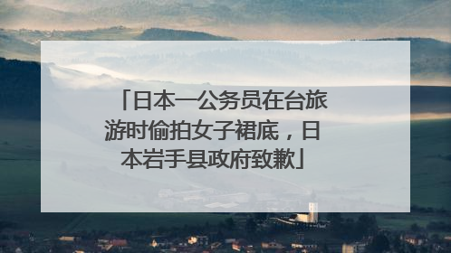 日本一公务员在台旅游时偷拍女子裙底，日本岩手县政府致歉