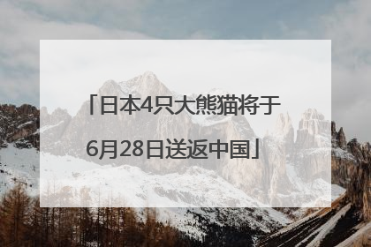 日本4只大熊猫将于6月28日送返中国