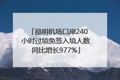 昆明机场口岸240小时过境免签入境人数同比增长977%