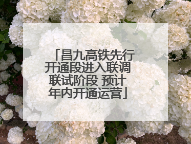 昌九高铁先行开通段进入联调联试阶段 预计年内开通运营