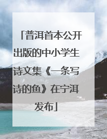 普洱首本公开出版的中小学生诗文集《一条写诗的鱼》在宁洱发布