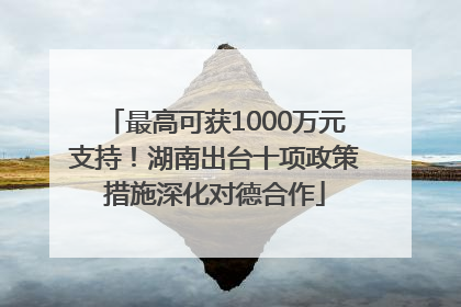最高可获1000万元支持！湖南出台十项政策措施深化对德合作