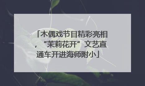 木偶戏节目精彩亮相，“茉莉花开”文艺直通车开进海师附小