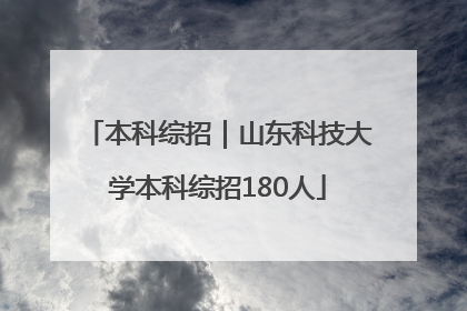本科综招｜山东科技大学本科综招180人