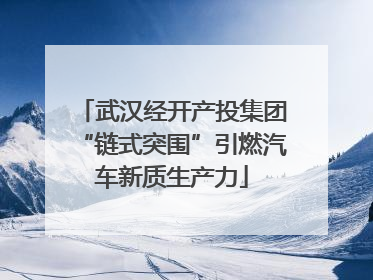 武汉经开产投集团“链式突围”引燃汽车新质生产力